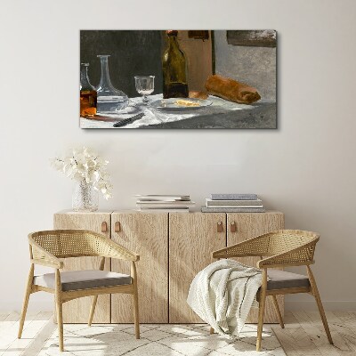 Vászonkép Csendélet palackokkal és üveggel