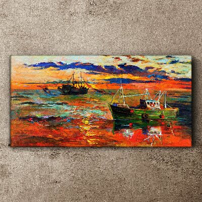 Vászonkép Naplemente a tenger felett