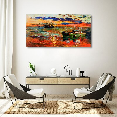 Vászonkép Naplemente a tenger felett