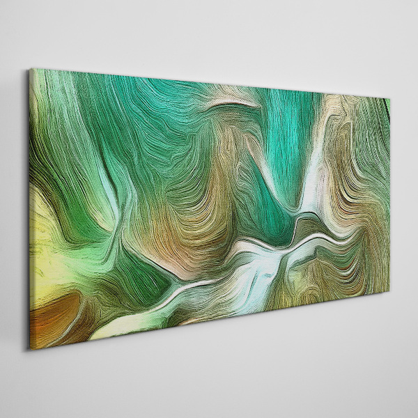 Vászonkép Zöld-barna absztrakt hullámok