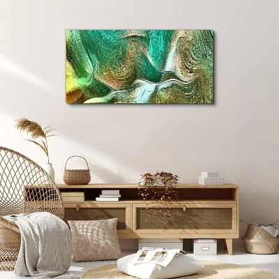 Vászonkép Zöld-barna absztrakt hullámok