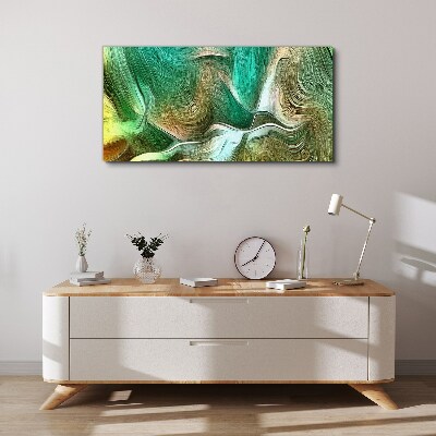 Vászonkép Zöld-barna absztrakt hullámok