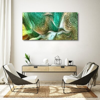 Vászonkép Zöld-barna absztrakt hullámok