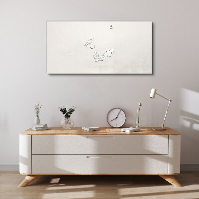 Vászonkép Finom madarak a háttérben