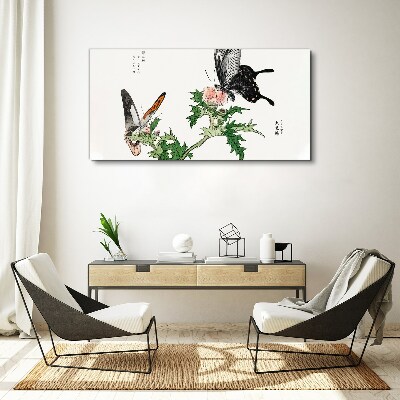 Vászonkép Pillangók a növényzet hátterében