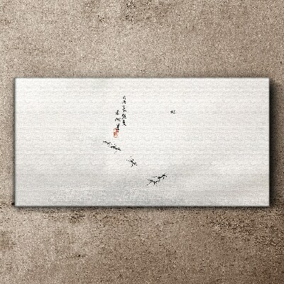 Vászonkép Békés természet kalligráfiával