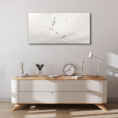 Vászonkép Békés természet kalligráfiával