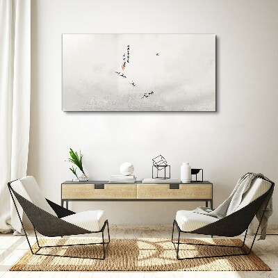 Vászonkép Békés természet kalligráfiával