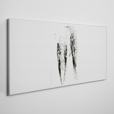 Vászonkép Két madár fehér alapon