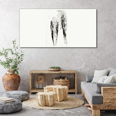 Vászonkép Két madár fehér alapon