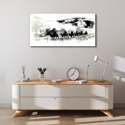 Vászonkép Karaván fekete-fehérben