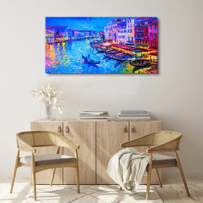 Vászonkép Egy velencei éjszaka a színek ragyogásában