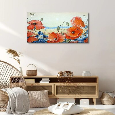 Vászonkép Virágos táj pasztell színekben