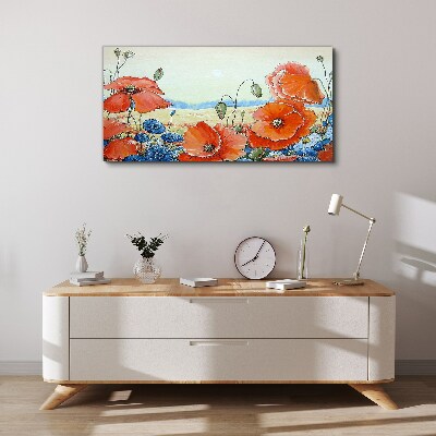 Vászonkép Virágos táj pasztell színekben