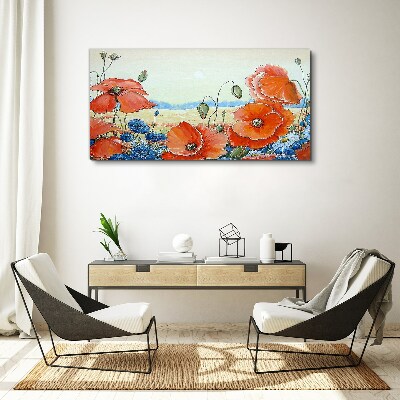 Vászonkép Virágos táj pasztell színekben