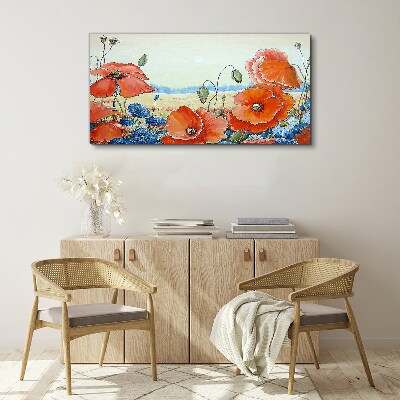 Vászonkép Virágos táj pasztell színekben