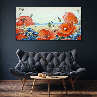 Vászonkép Virágos táj pasztell színekben