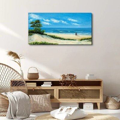 Vászonkép Romantikus séta a tenger mellett