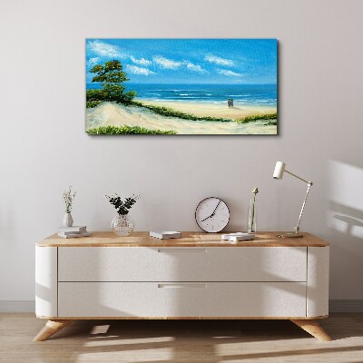 Vászonkép Romantikus séta a tenger mellett