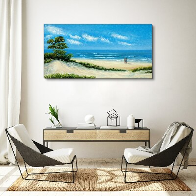 Vászonkép Romantikus séta a tenger mellett