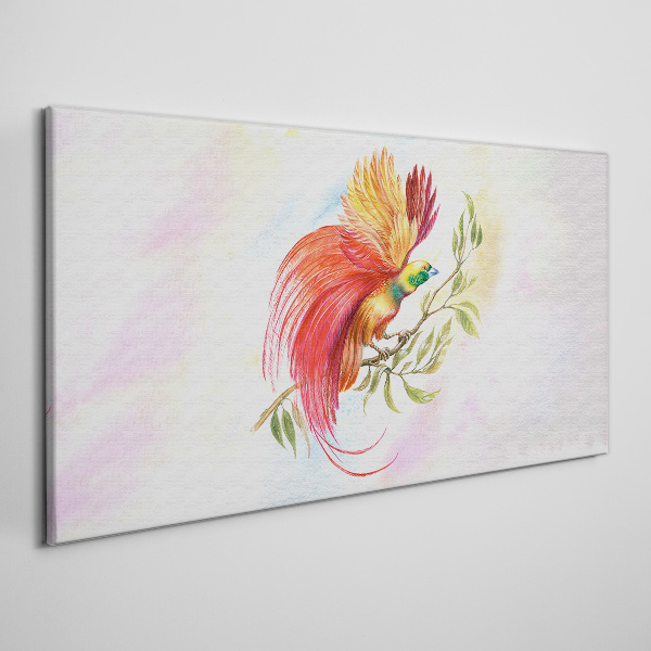 Vászonkép Színes madár egy ágon