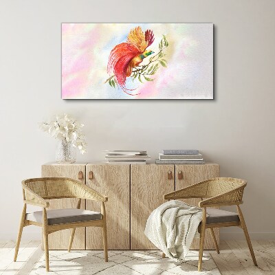 Vászonkép Színes madár egy ágon