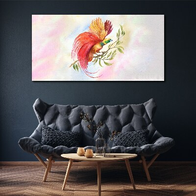 Vászonkép Színes madár egy ágon