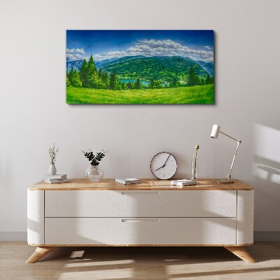 Vászonkép Zöld hegyi táj nyáron