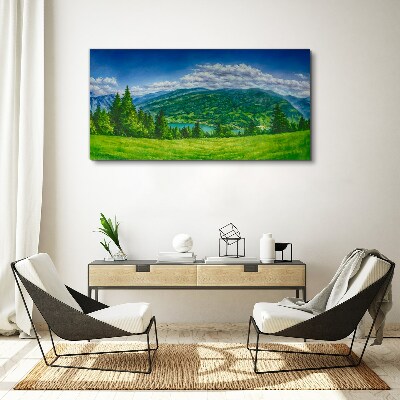 Vászonkép Zöld hegyi táj nyáron