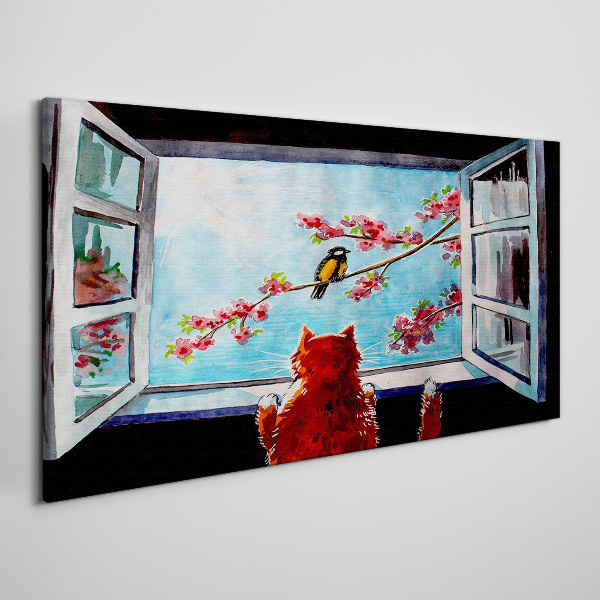 Vászonkép Ablak a tavaszi színek világába