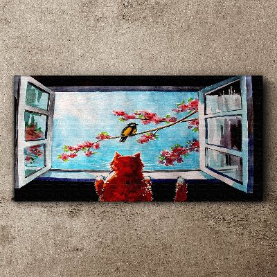 Vászonkép Ablak a tavaszi színek világába