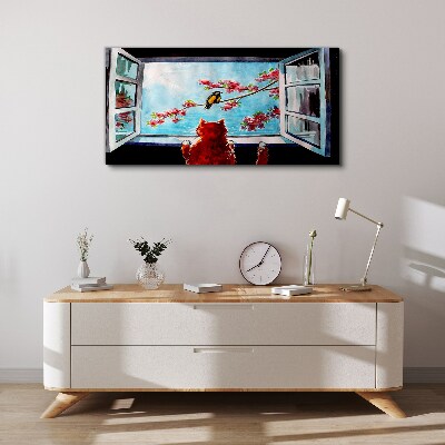 Vászonkép Ablak a tavaszi színek világába