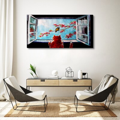 Vászonkép Ablak a tavaszi színek világába