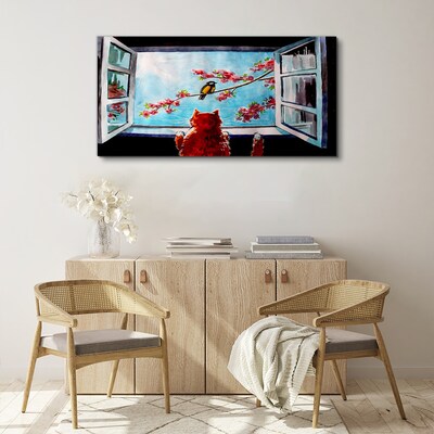 Vászonkép Ablak a tavaszi színek világába