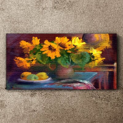 Vászonkép Napraforgó vázában