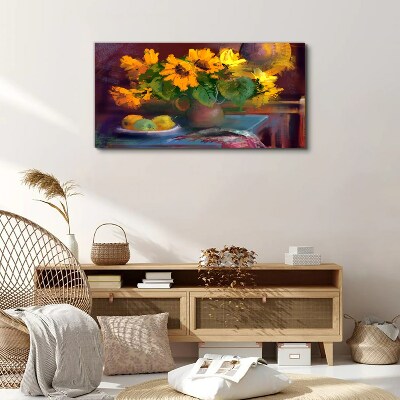 Vászonkép Napraforgó vázában