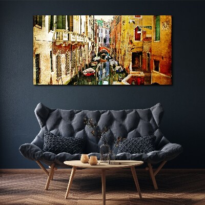 Vászonkép Velencei utca csatornával