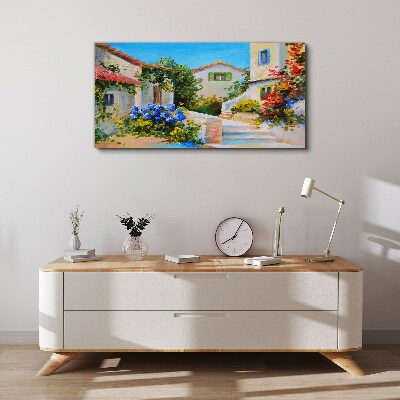 Vászonkép Bájos tavaszi város