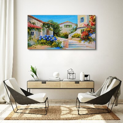 Vászonkép Bájos tavaszi város