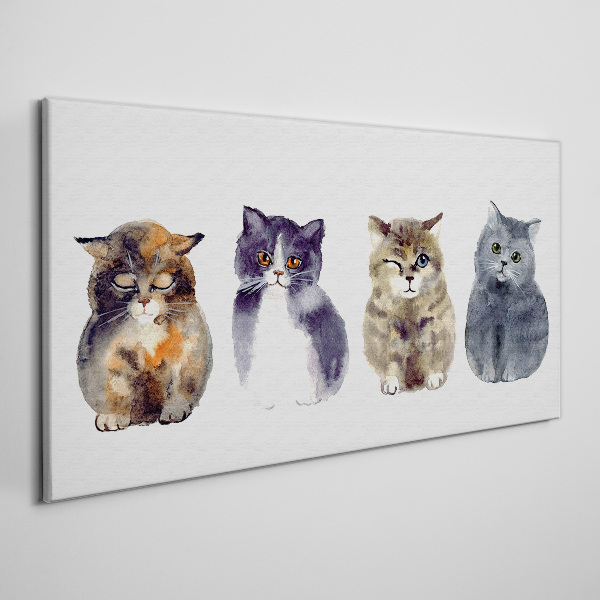 Vászonkép Akvarell macskaportrék