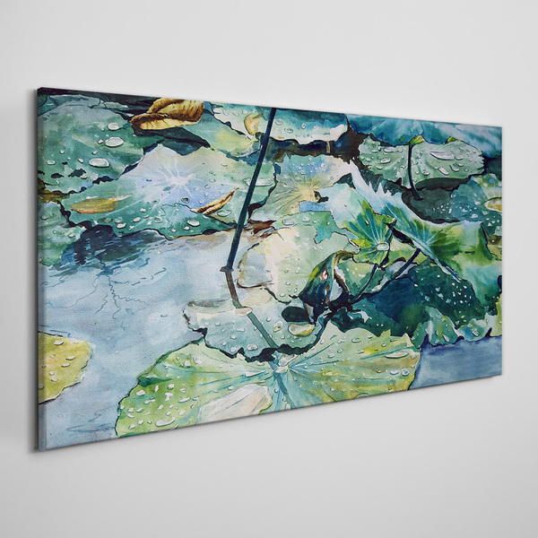 Vászonkép Víz virágok esőcseppek