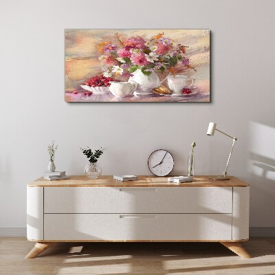 Vászonkép Virágkötészeti az asztalon