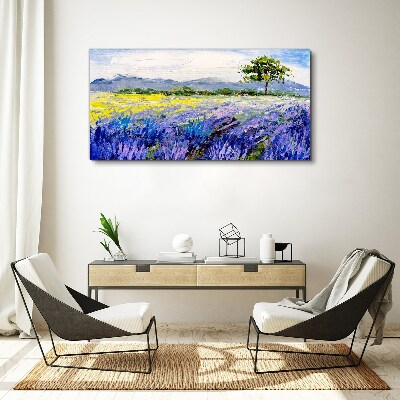 Vászonkép Levendula mezők a nappali fényben