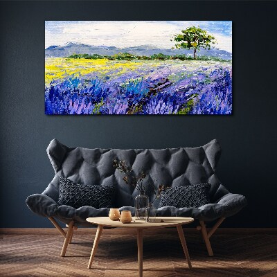 Vászonkép Levendula mezők a nappali fényben