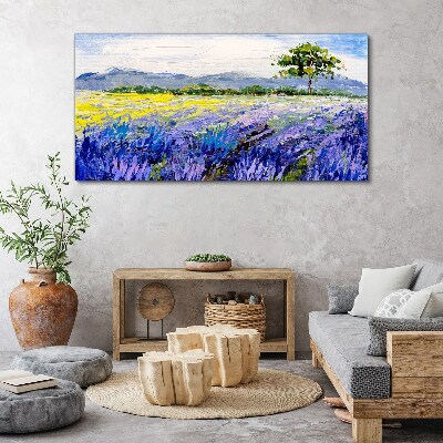 Vászonkép Levendula mezők a nappali fényben