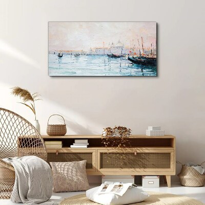 Vászonkép Csendes kikötő reggel