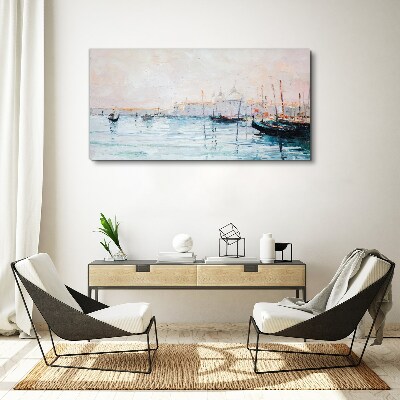 Vászonkép Csendes kikötő reggel