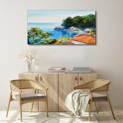 Vászonkép A békés part a tenger táj