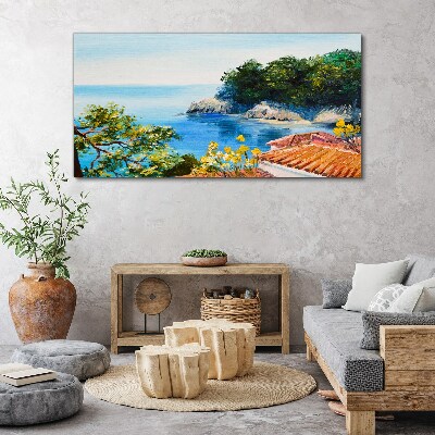 Vászonkép A békés part a tenger táj