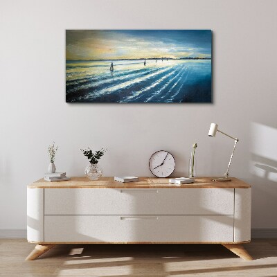 Vászonkép Csendes kikötő naplementekor